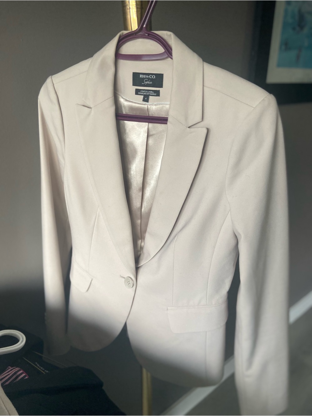 Beautiful RW&CO. Light Blush Satin-Lined Jacket